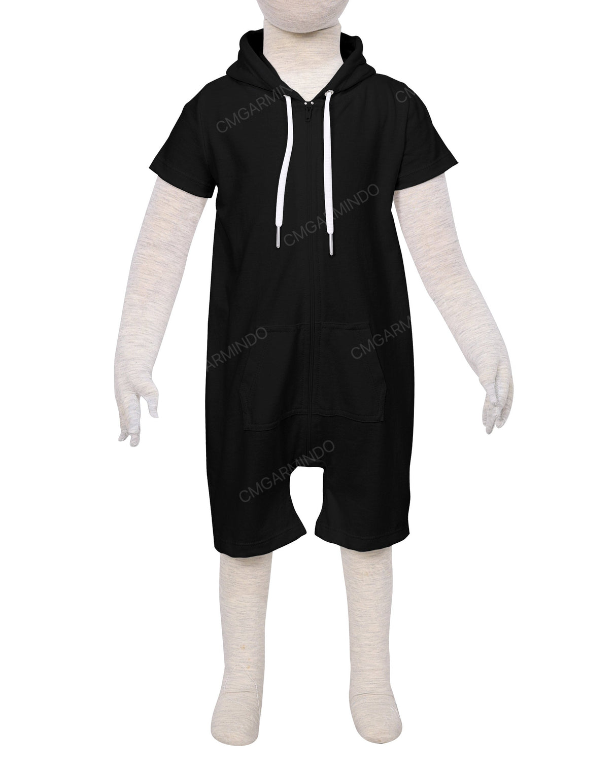 Short Sleeve Hoodie Zip-Up Shorts Onesie