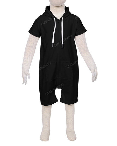 Short Sleeve Hoodie Zip-Up Shorts Onesie