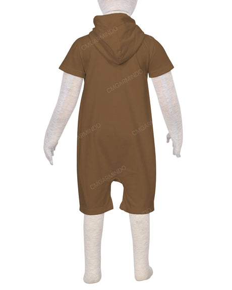 Short Sleeve Hoodie Zip-Up Shorts Onesie