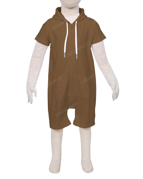 Short Sleeve Hoodie Zip-Up Shorts Onesie