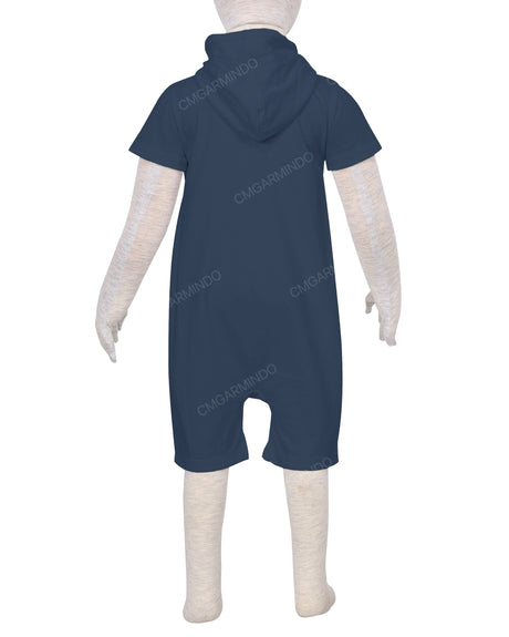 Short Sleeve Hoodie Zip-Up Shorts Onesie