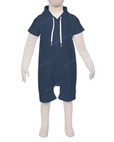 Short Sleeve Hoodie Zip-Up Shorts Onesie