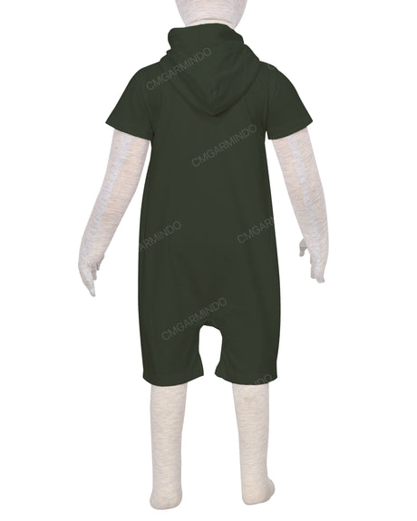 Short Sleeve Hoodie Zip-Up Shorts Onesie