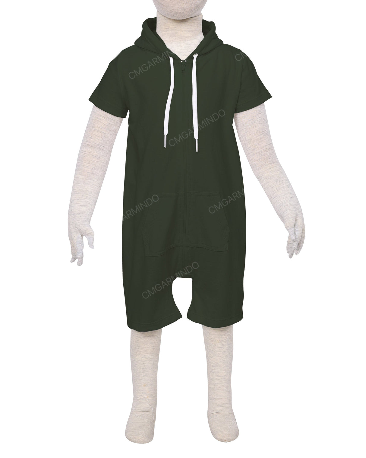 Short Sleeve Hoodie Zip-Up Shorts Onesie