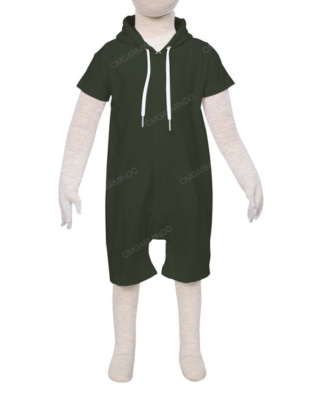 Short Sleeve Hoodie Zip-Up Shorts Onesie