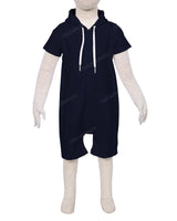 Short Sleeve Hoodie Zip-Up Shorts Onesie