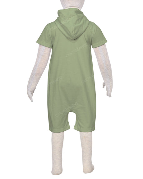 Short Sleeve Hoodie Zip-Up Shorts Onesie