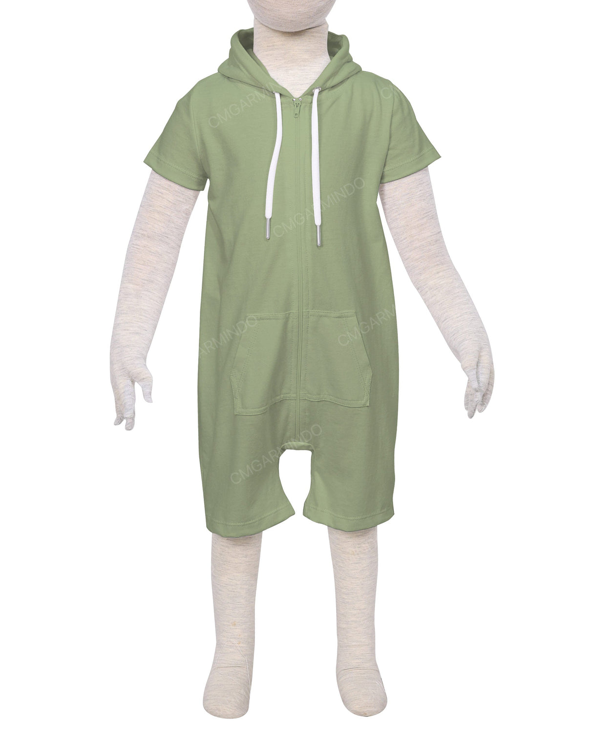 Short Sleeve Hoodie Zip-Up Shorts Onesie