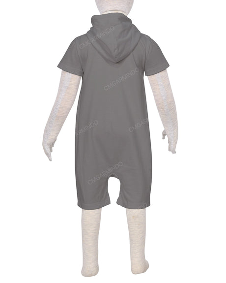 Short Sleeve Hoodie Zip-Up Shorts Onesie