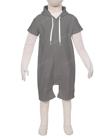Short Sleeve Hoodie Zip-Up Shorts Onesie
