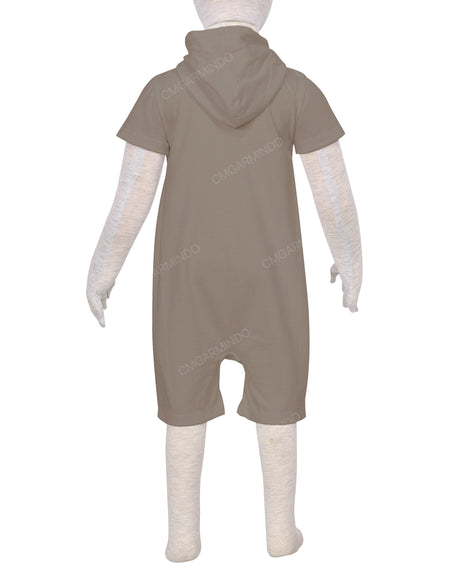 Short Sleeve Hoodie Zip-Up Shorts Onesie
