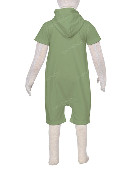 Short Sleeve Hoodie Zip-Up Shorts Onesie