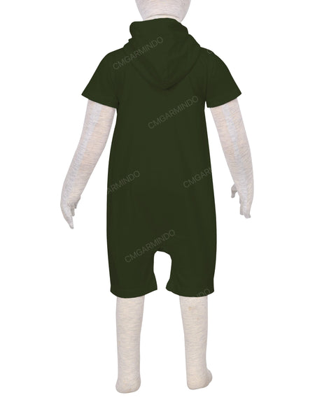 Short Sleeve Hoodie Zip-Up Shorts Onesie