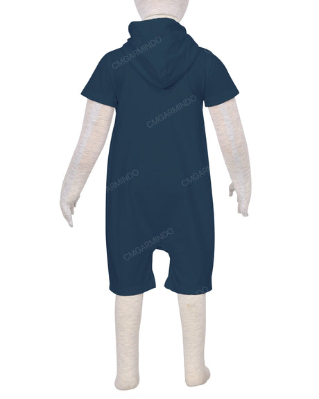 Short Sleeve Hoodie Zip-Up Shorts Onesie