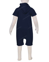 Short Sleeve Hoodie Zip-Up Shorts Onesie