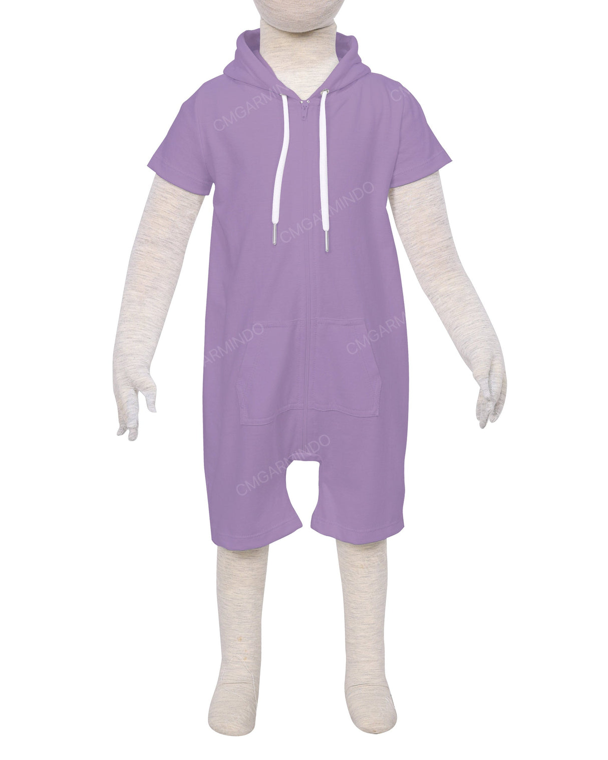 Short Sleeve Hoodie Zip-Up Shorts Onesie
