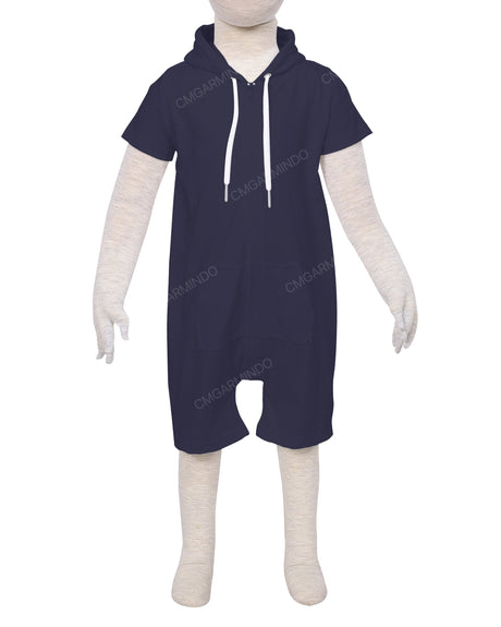 Short Sleeve Hoodie Zip-Up Shorts Onesie