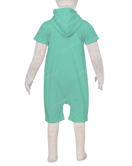 Short Sleeve Hoodie Zip-Up Shorts Onesie