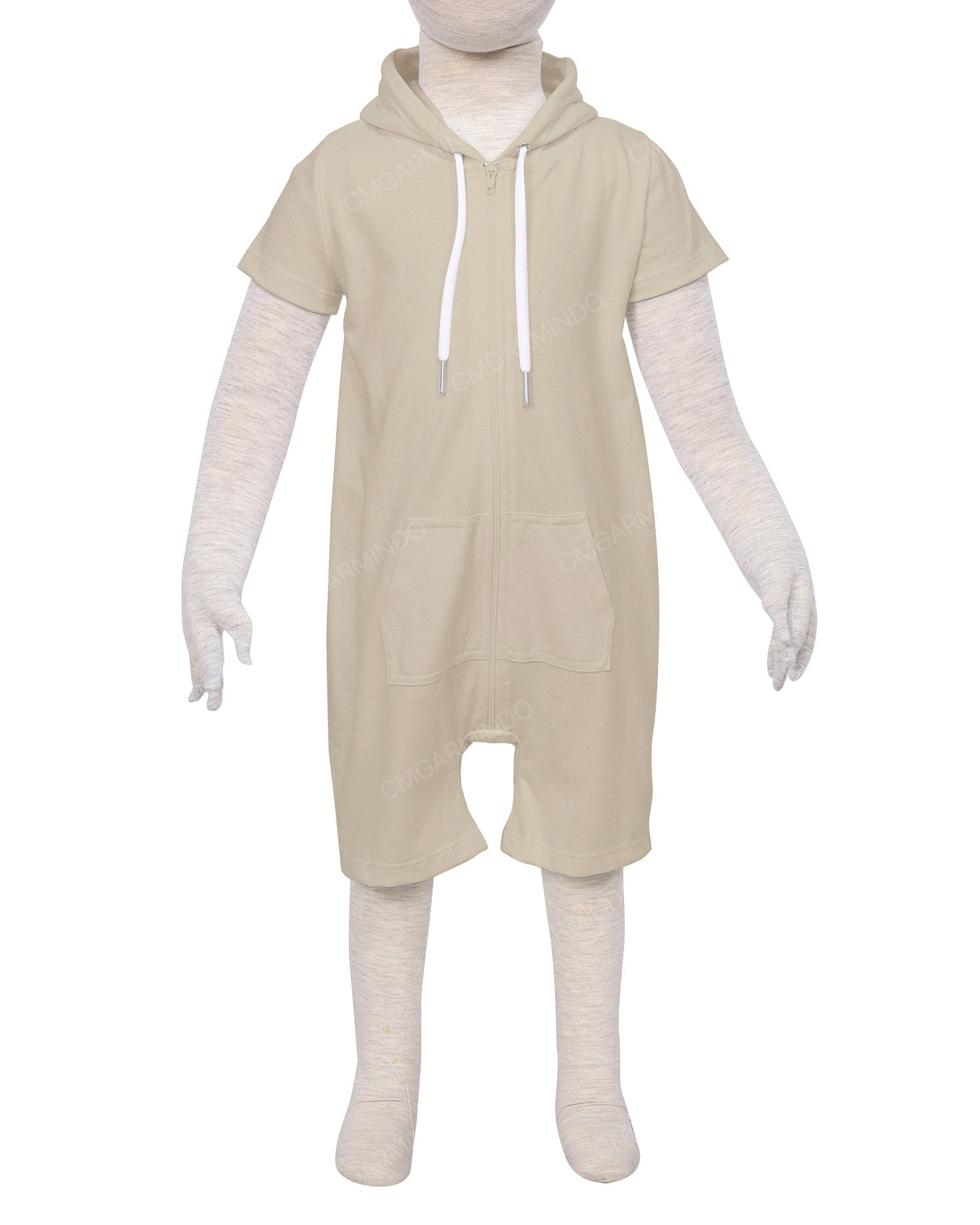Short Sleeve Hoodie Zip-Up Shorts Onesie