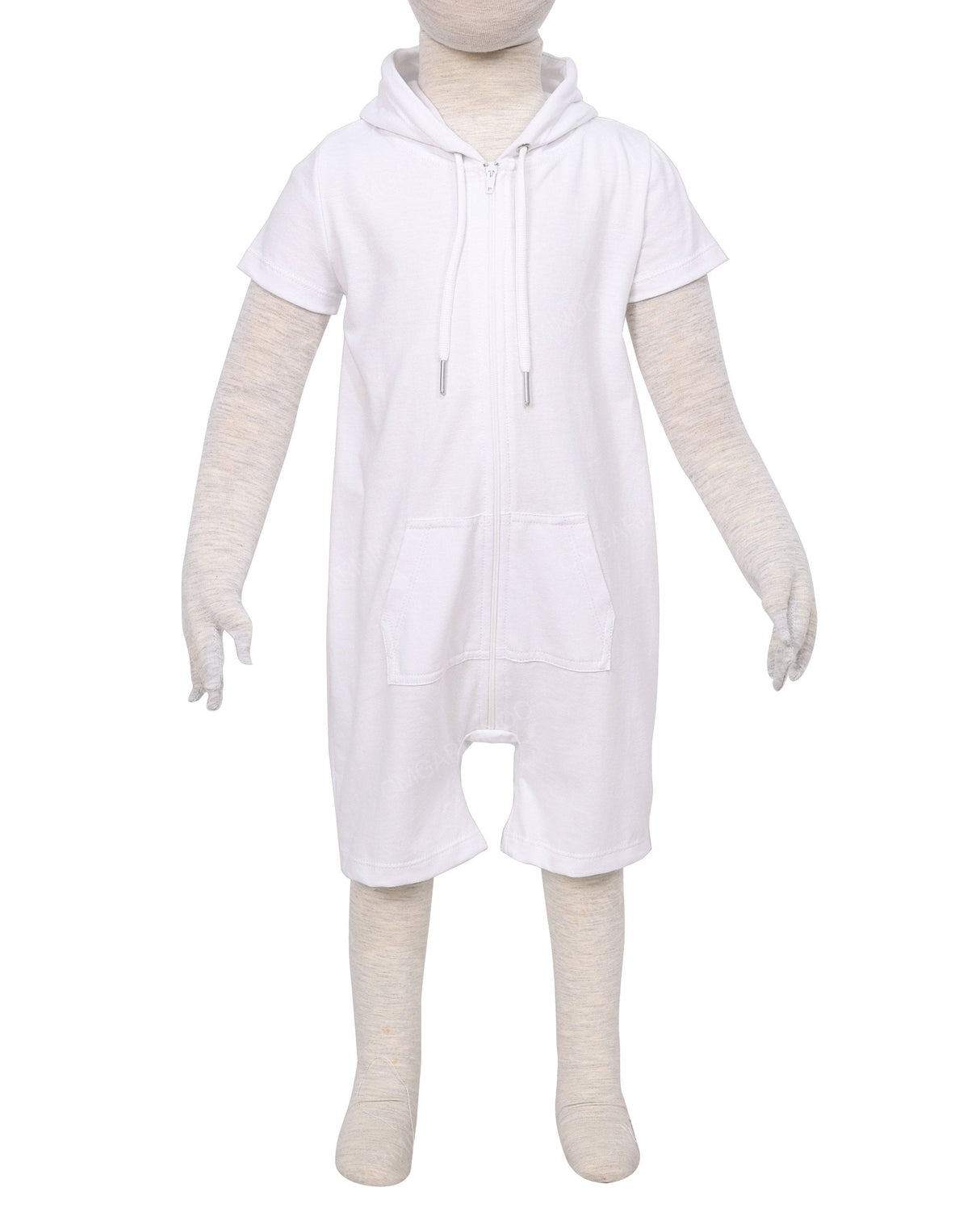 Short Sleeve Hoodie Zip-Up Shorts Onesie