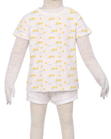Short Sleeve Shoulder Snap Crew Neck T-Shirt
