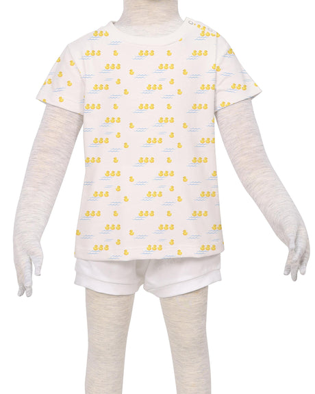 Short Sleeve Shoulder Snap Crew Neck T-Shirt