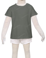 Short Sleeve Shoulder Snap Crew Neck T-Shirt