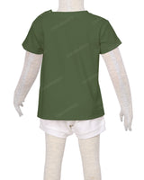 Short Sleeve Shoulder Snap Crew Neck T-Shirt