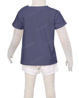 Short Sleeve Shoulder Snap Crew Neck T-Shirt