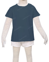 Short Sleeve Shoulder Snap Crew Neck T-Shirt