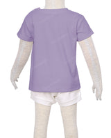Short Sleeve Shoulder Snap Crew Neck T-Shirt