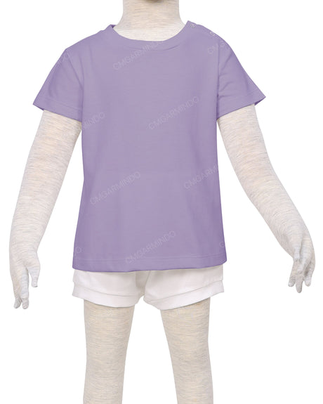 Short Sleeve Shoulder Snap Crew Neck T-Shirt