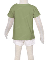 Short Sleeve Shoulder Snap Crew Neck T-Shirt