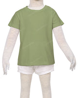 Short Sleeve Shoulder Snap Crew Neck T-Shirt