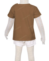Short Sleeve Shoulder Snap Crew Neck T-Shirt