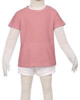Short Sleeve Shoulder Snap Crew Neck T-Shirt