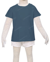 Short Sleeve Shoulder Snap Crew Neck T-Shirt