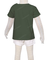 Short Sleeve Shoulder Snap Crew Neck T-Shirt