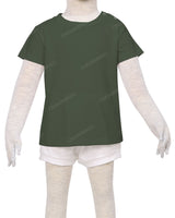 Short Sleeve Shoulder Snap Crew Neck T-Shirt
