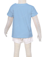 Short Sleeve Shoulder Snap Crew Neck T-Shirt
