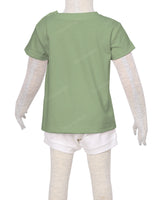 Short Sleeve Shoulder Snap Crew Neck T-Shirt