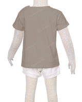 Short Sleeve Shoulder Snap Crew Neck T-Shirt