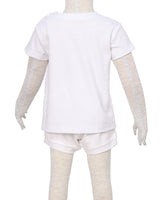 Short Sleeve Shoulder Snap Crew Neck T-Shirt
