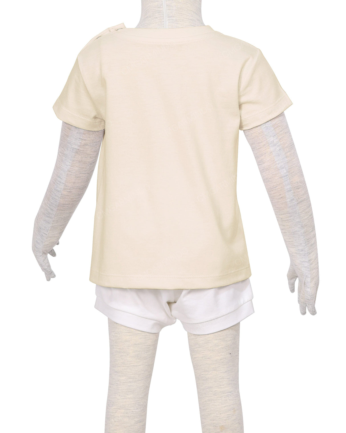 Short Sleeve Shoulder Snap Crew Neck T-Shirt
