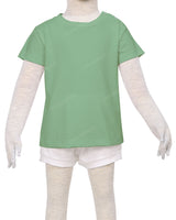 Short Sleeve Shoulder Snap Crew Neck T-Shirt