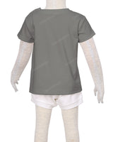 Short Sleeve Shoulder Snap Crew Neck T-Shirt