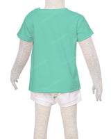 Short Sleeve Shoulder Snap Crew Neck T-Shirt