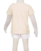 Short Sleeve Shoulder Snap Crew Neck T-Shirt