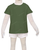 Short Sleeve Shoulder Snap Crew Neck T-Shirt