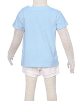 Short Sleeve Shoulder Snap Crew Neck T-Shirt